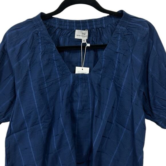 Never A Wallflower Marakesh top Navy checked women’s size XS NWT - Picture 2 of 5